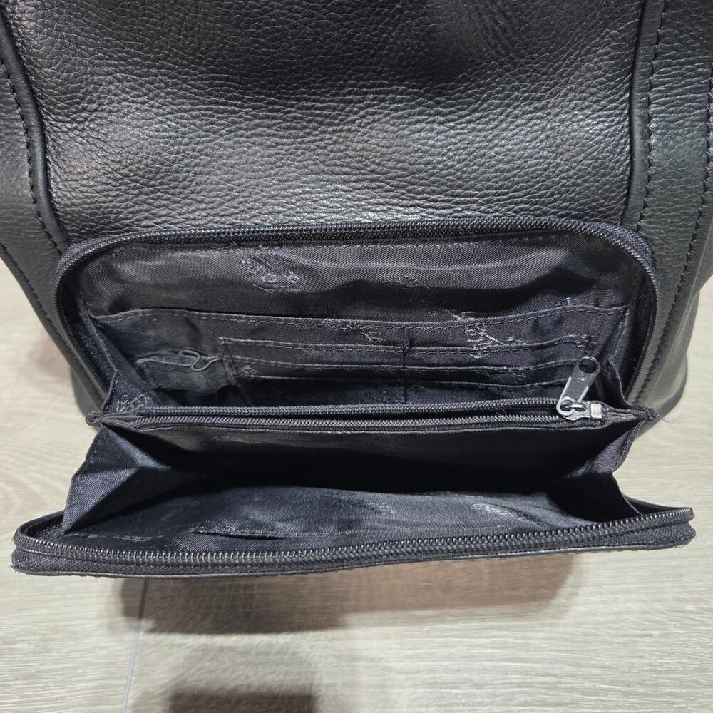 Fossil Black Pebbled Leather Vintage Handbag Shoulder Bag Purse Tote Bag - Picture 7 of 14